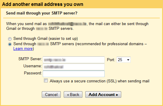 SMTP Server Selection